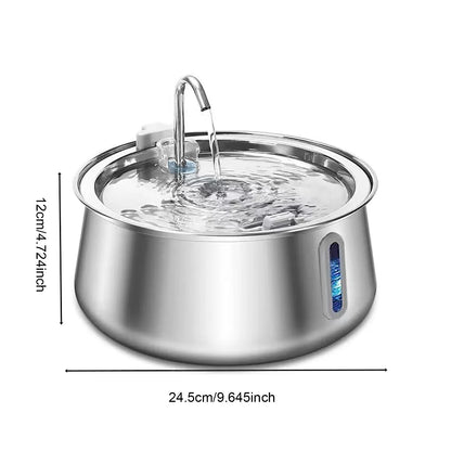 4L Cat Fountain Stainless Steel Feeder – No Sensor (Manual Fill)