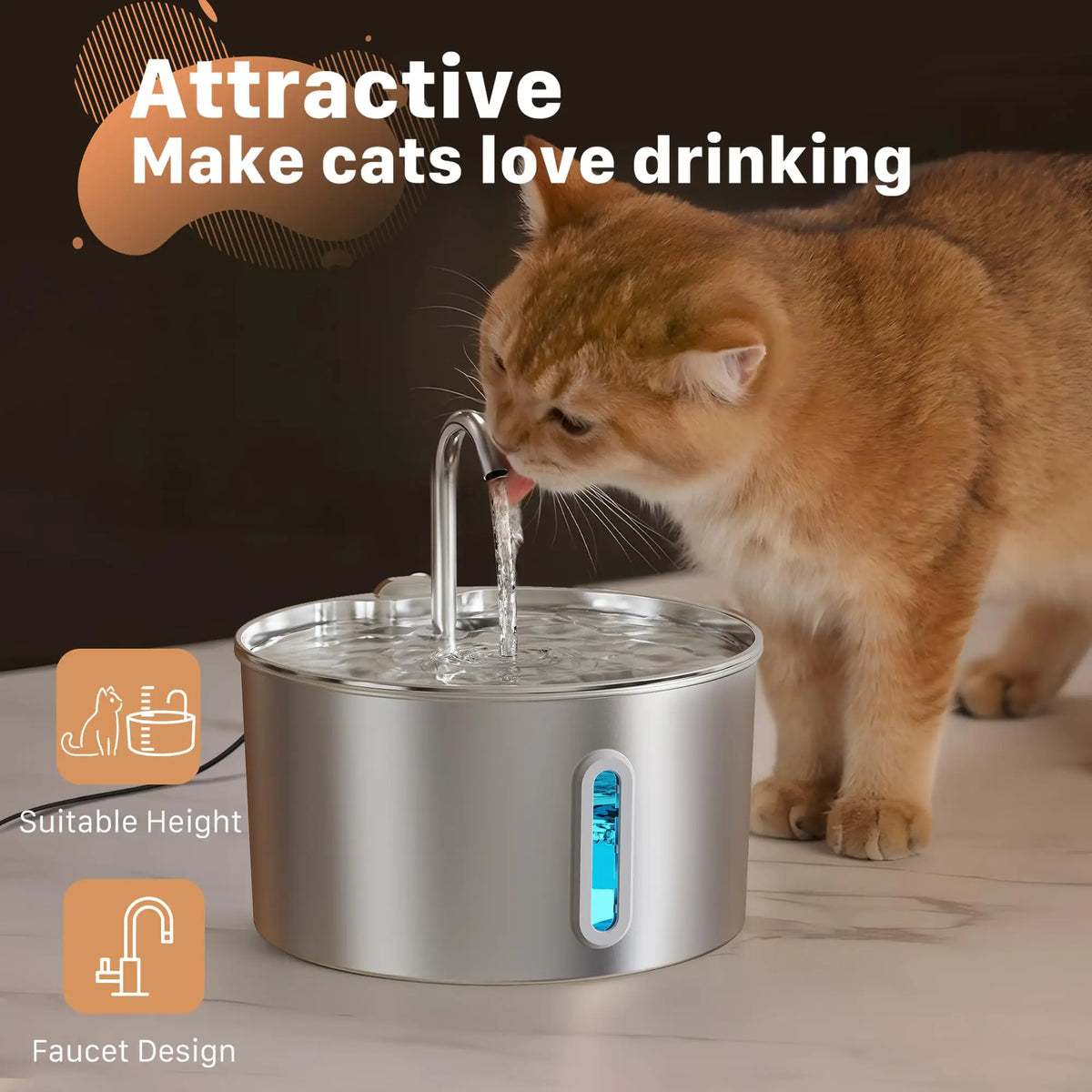 2.2L Automatic Water Fountain – With Motion Sensor
