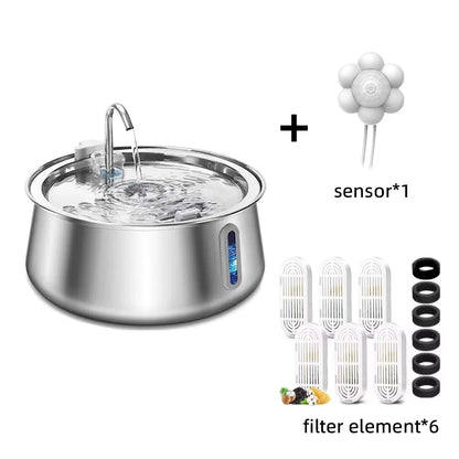 4L Cat Fountain Stainless Steel Feeder – No Sensor (Manual Fill)